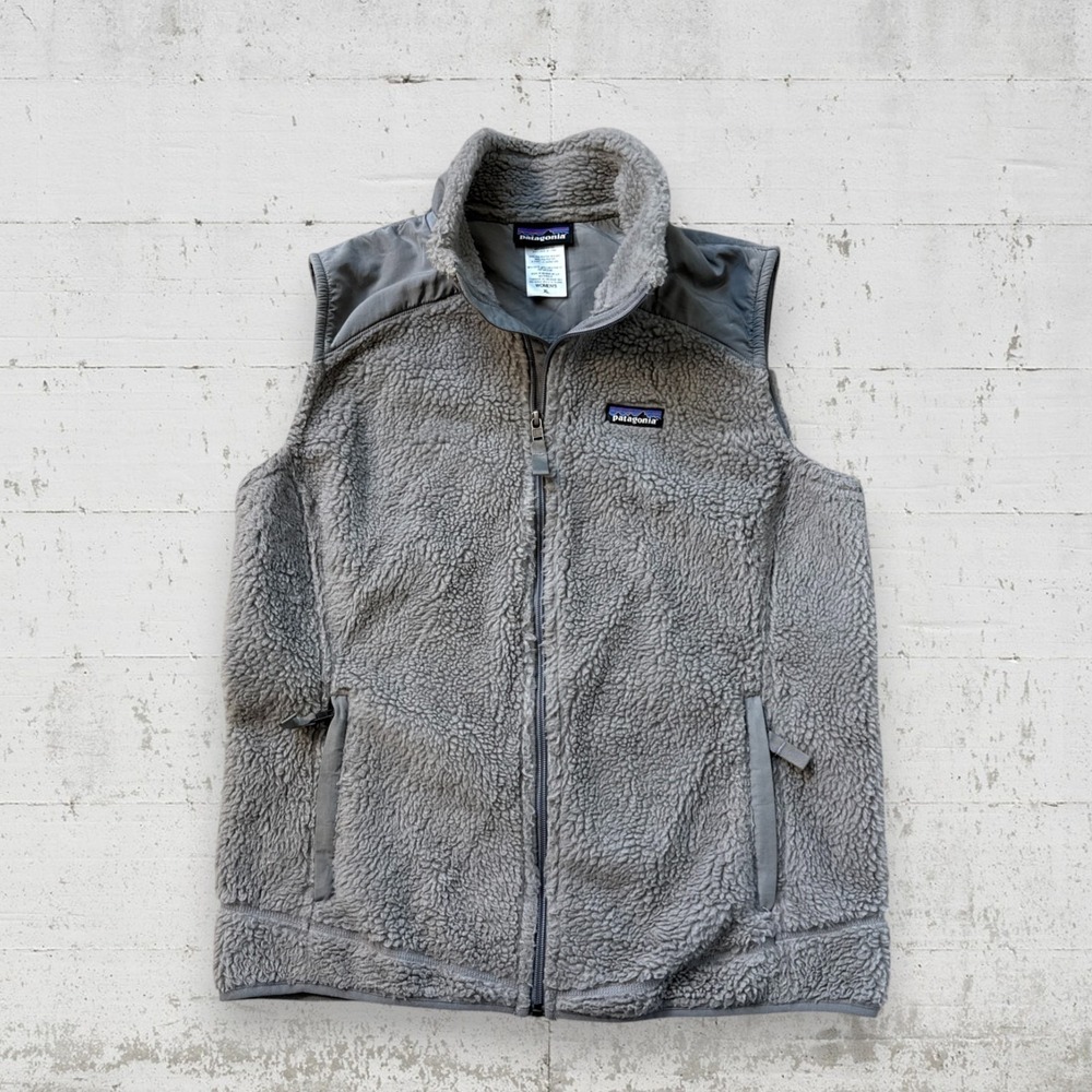 Patagonia Retro X Vest Fleece XL Women Gray Deep Pile Sherpa Full Zip Gilet
